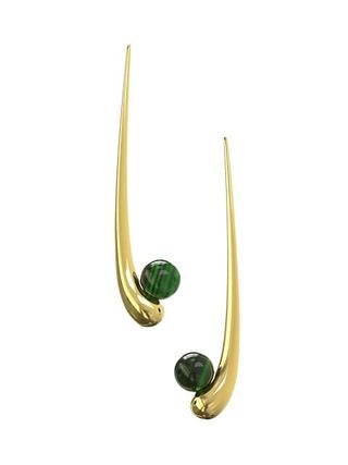 Khiry + Adisa 18k Gold Vermeil & Malachite Drop Earrings