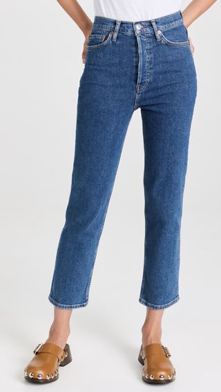 RE/DONE + '70s Ultra High Rise Stove Pipe Jeans