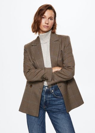 Mango + Houndstooth Suit Blazer