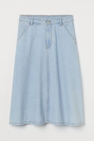 H&M + Knee-Length Denim Skirt
