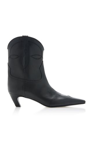 Khaite + Dallas Leather Ankle Boots