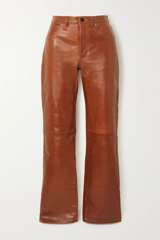 Dodo Bar or + Wrandy Paneled Leather Straight-Leg Pants