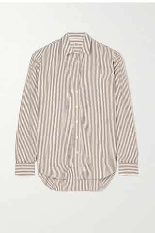 Toteme + + Net Sustain Signature Striped Organic Cotton-Poplin Shirt