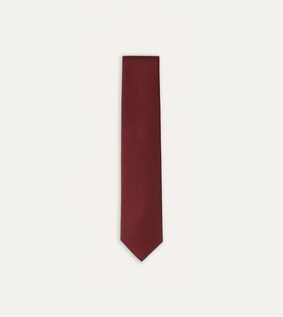 Drake's + Red Silk Twill Tipped Tie