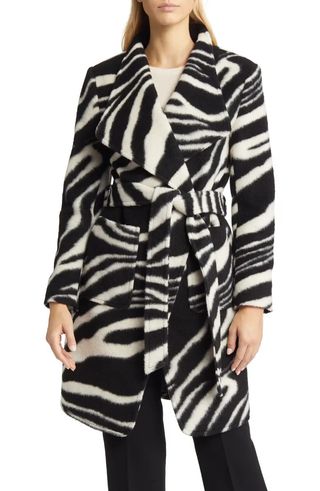 Via Spiga + Zebra Stripe Belted Coat