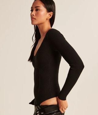 Abercrombie & Fitch + Corset Sweetheart Sweater Bodysuit