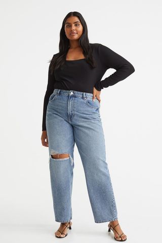 H&M + H&M+ '90s Straight High Jeans
