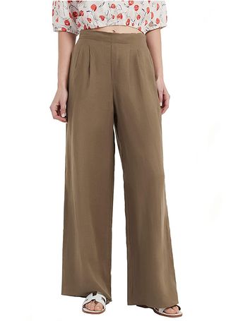 Pacibe + Linen Casual Loose Elastic Wide Leg Pants