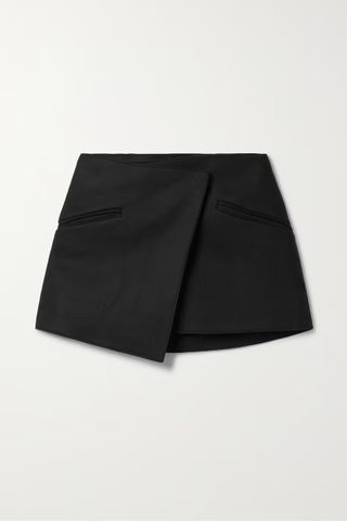 Khaite + Vera Wrap-Effect Wool-Blend Felt Mini Skirt
