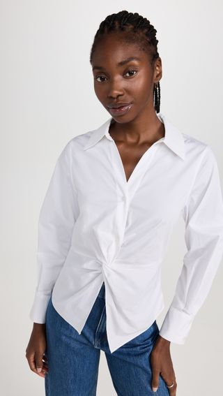 Something Navy + Twist Front Button Up