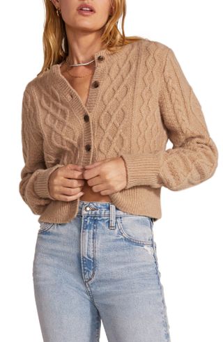 Favorite Daughter + Wool & Cashmere Blend Cable Cardigan