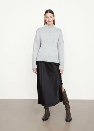Vince + Wool and Cashmere Mock Neck Sweater