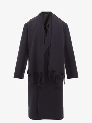 Balenciaga + Shawl-Embellished Coat