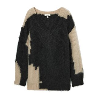 COS + Oversize Mohair & Merino Wool V-Neck Sweater