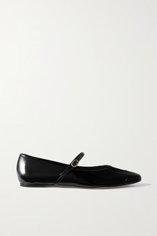 Porte & Paire + Patent-Leather Mary Jane Ballet Flats