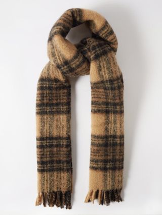 Totême + Fringed Checked Scarf