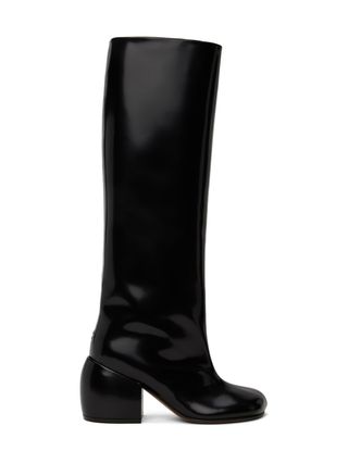 Dries Van Noten + Black Polished Tall Boots