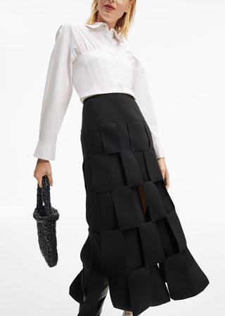 & Other Stories + Laser-Cut Square Midi Skirt