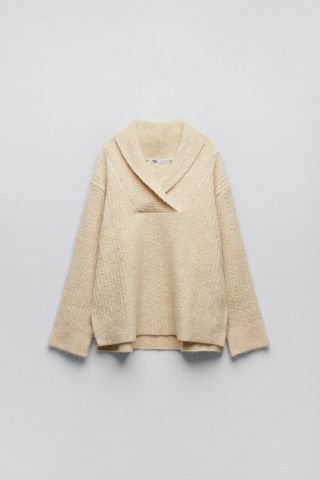 Zara + Ribbed Cable-Knit Sweater