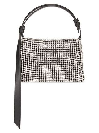 Simon Miller + Mini Puffin Crystal Mesh Top Handle Bag