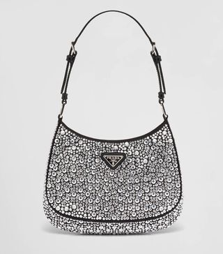 Prada + Cleo Satin Bag with Crystals