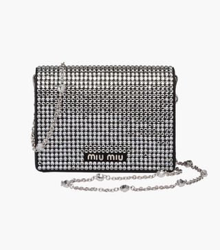 Miu Miu + Nappa Leather Mini-Bag with Crystals