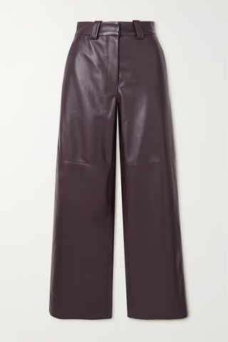 Interior + The Marlowe Leather Wide-Leg Trousers