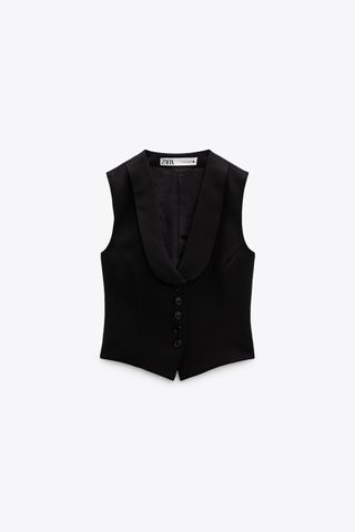 Zara + Wool Blend Tuxedo Collar