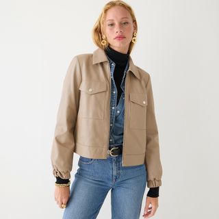 J.Crew + Collection Bomber Jacket in Leather
