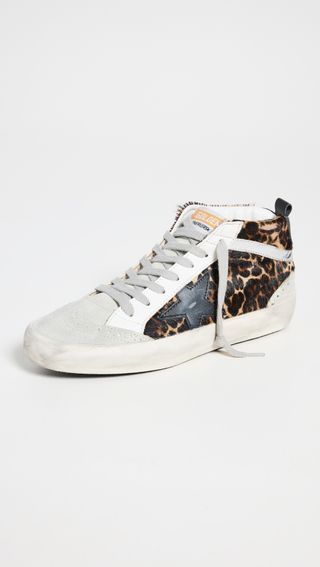 Golden Goose + Mid Star Horsy Upper Suede Toe and Spur Sneakers