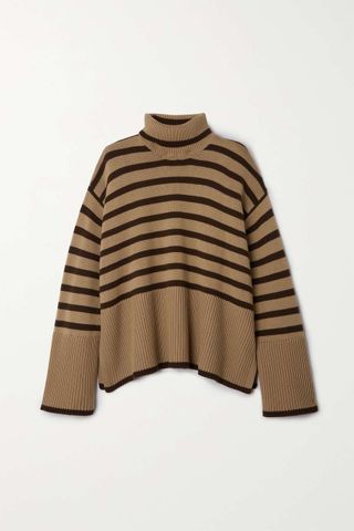 Totême + Signature Striped Wool and Cotton-Blend Turtleneck Sweater