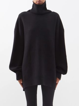 Raey + Displaced-Sleeve Roll-Neck Sweater