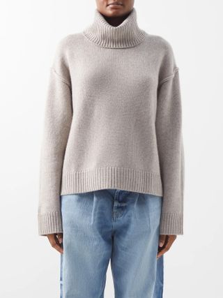 Allude + Wool-Blend Roll-Neck Sweater