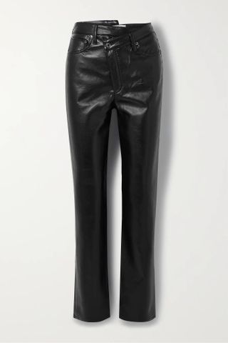 Agolde + Criss Cross Recycled Leather-Blend Pants