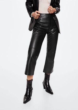 Mango + Leather Crop Trousers