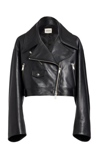 Khaite + Gelman Cropped Leather Jacket