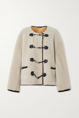 Totême + Leather-Trimmed Shearling Jacket