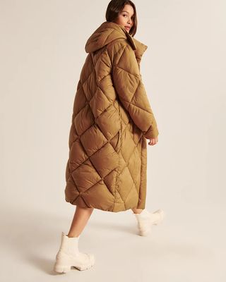 Abercrombie & Fitch + Ultra Long Quilted Puffer
