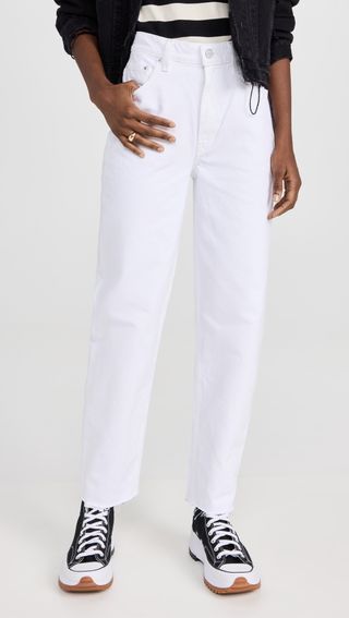 Mother + High Waisted Double Stack Hover Fray Jeans