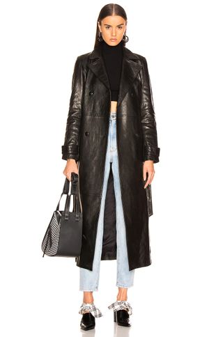 Frame + Leather Trench Coat