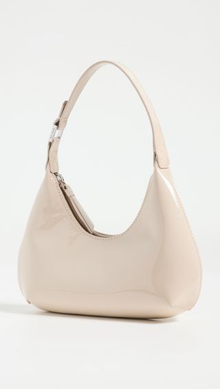 BY FAR + Baby Amber Oatmilk Patent Leather Bag