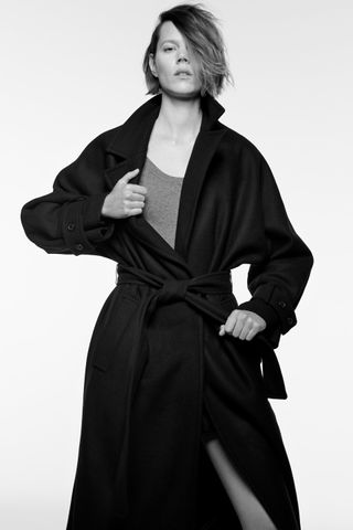 Zara + Wool Coat With Belt