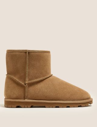 Marks and Spencer + Suede Stain Resistant Faux Fur Lining Boots