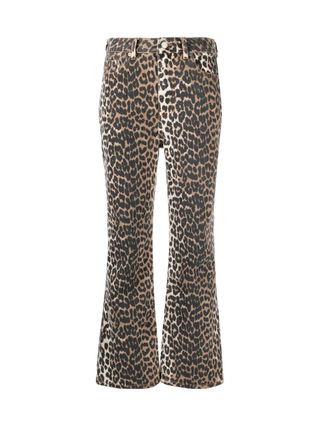 Ganni + Betzy Leopard Cropped Jeans