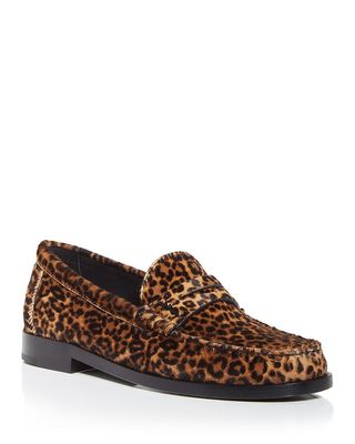 Saint Laurent + Le Loafer Calf Hair Penny Loafers