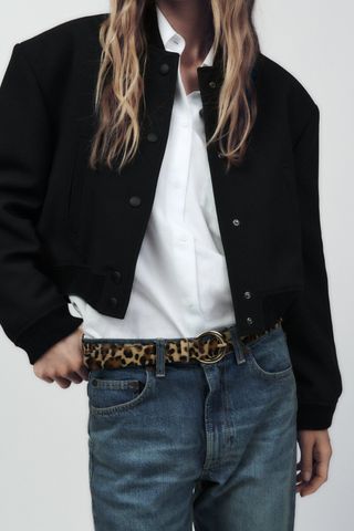 Zara + Animal Print Leather Belt