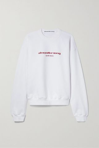 Alexander Wang + Printed Cotton-Blend Jersey Sweatshirt