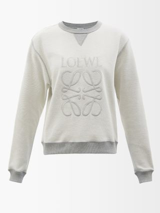 Loewe + Anagram-Embroidered Cotton-Jersey Sweatshirt