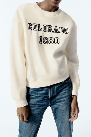 Zara + Slogan Sweatshirt