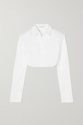 The Frankie Shop + Uma Cropped Cotton-Poplin Shirt